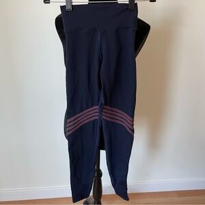 925 FIT Navy Blue Retro Rib High Waisted Gym & Tone It Leggings EUC Size XS